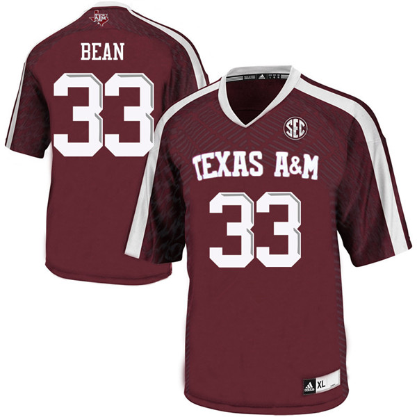 Men #33 Justice Bean Texas Aggies College Football Jerseys Sale-Maroon